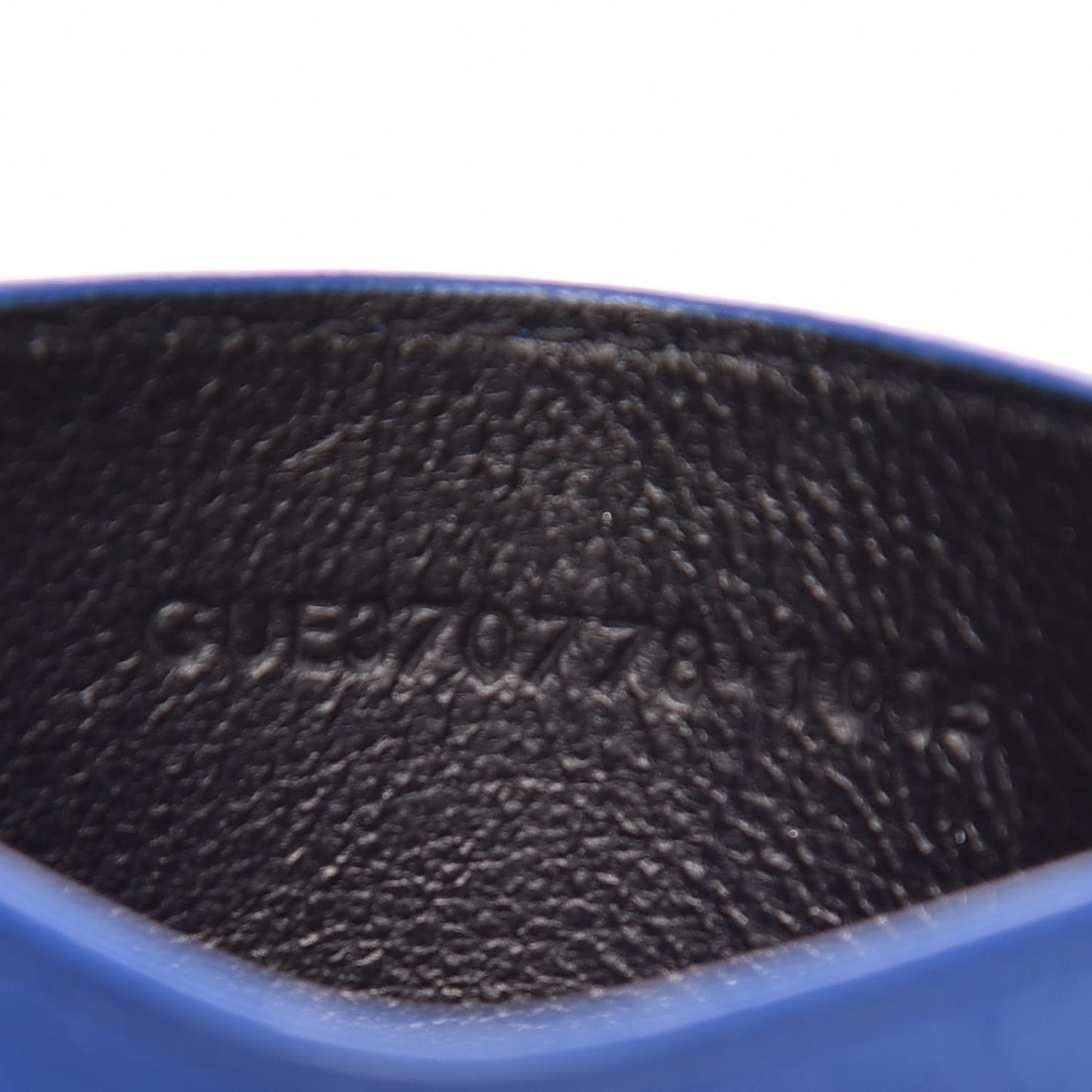 Calfskin Crocodile Embossed Monogram Credit Card Case Royal Blue