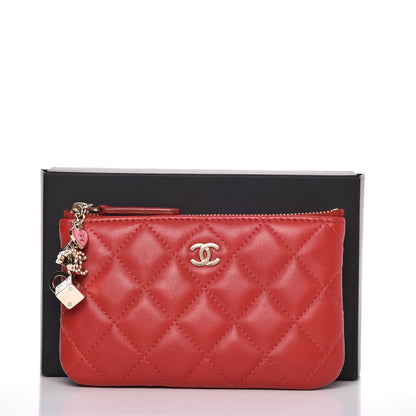 Chanel Lambskin Quilted Small Casino Cosmetic Case Red 9 of 9