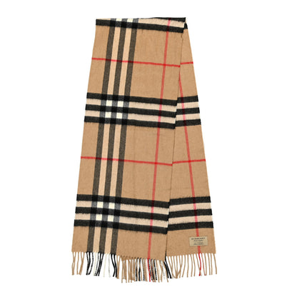Burberry Cashmere Giant Check Fringe Scarf Camel 2 of 4