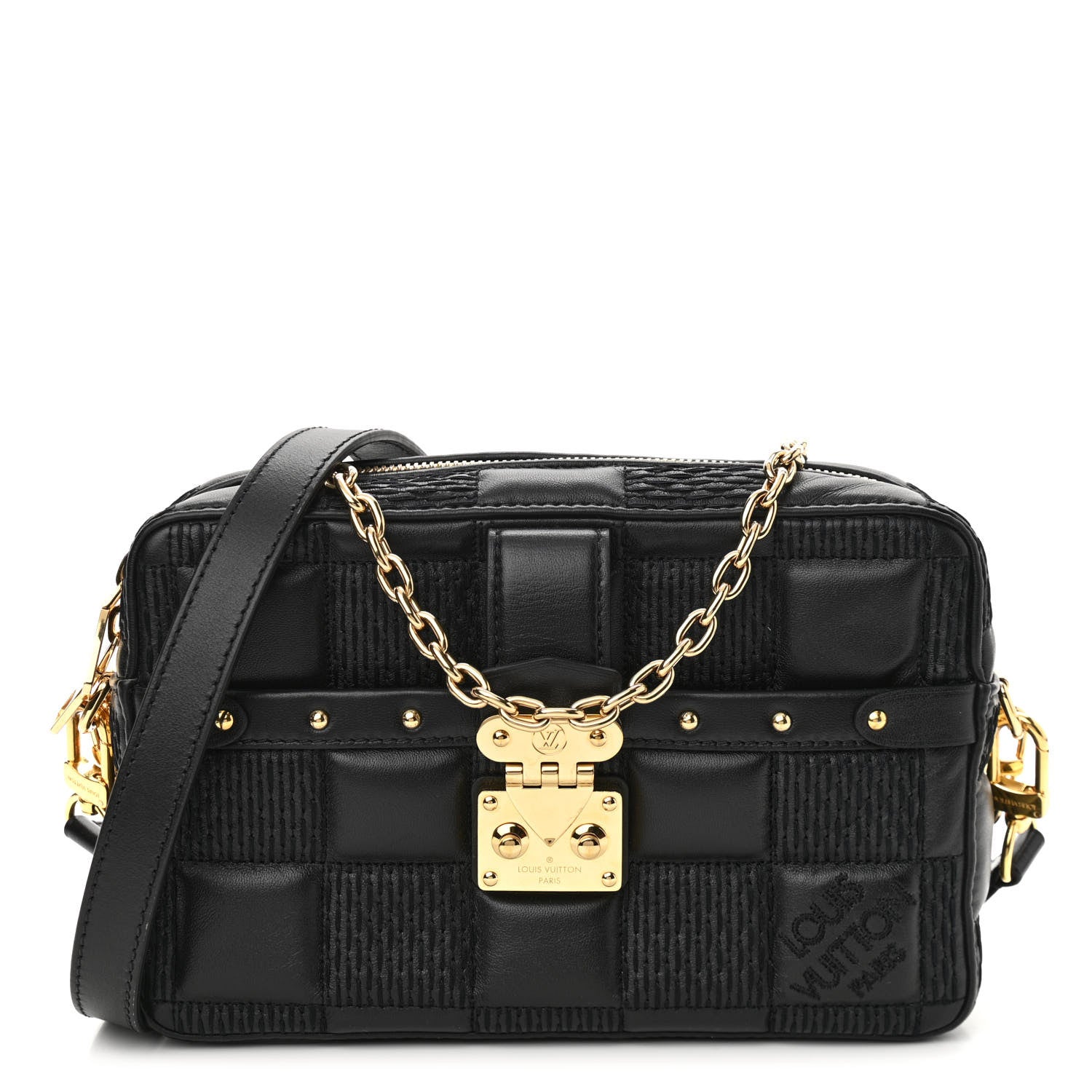 Louis Vuitton Lambskin Damier Quilt Troca PM Black 1 of 10