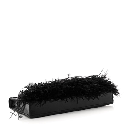Hermes Chevre Chamkila Ostrich Feather Kelly Elan Folie Black 4 of 10