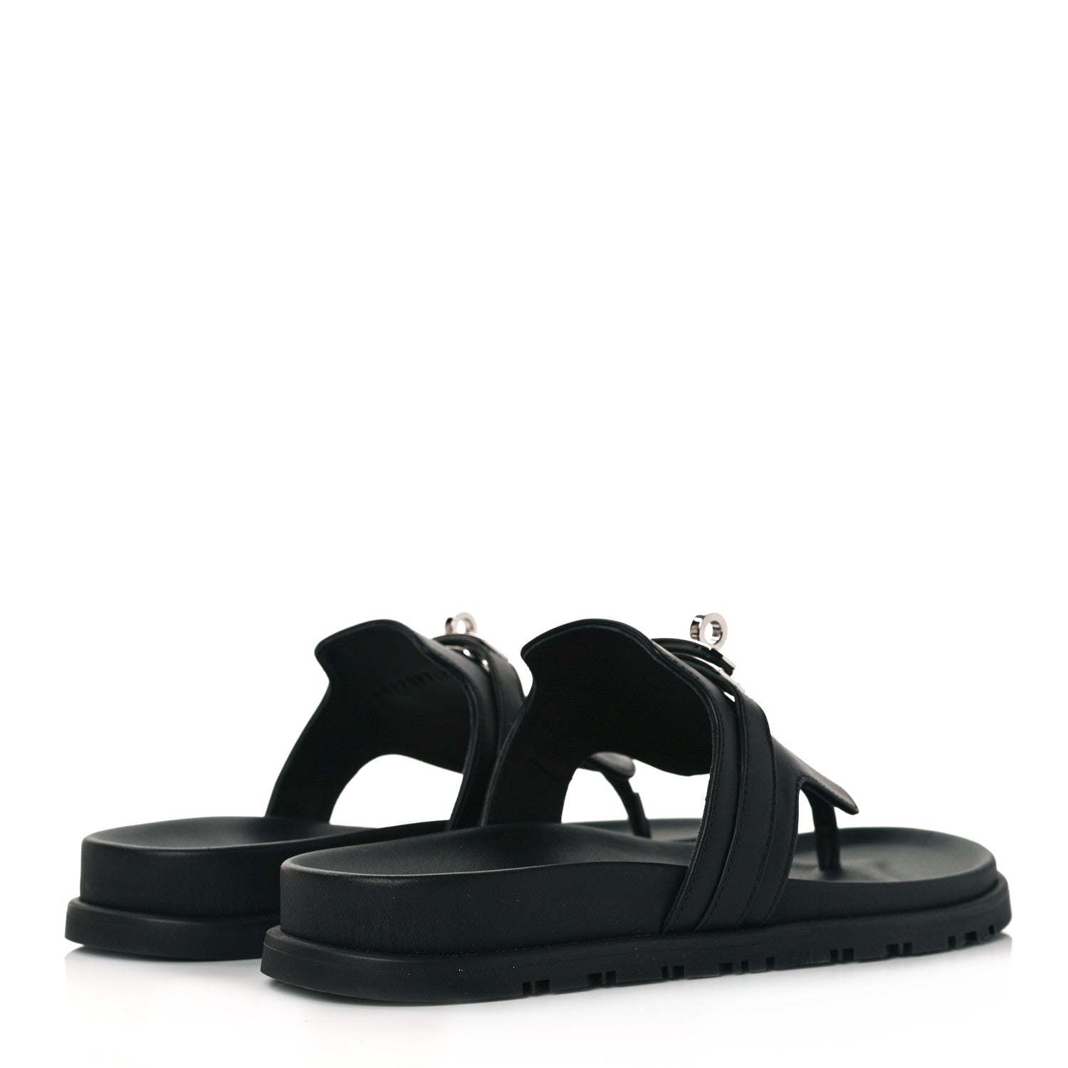 Hermes Calfskin Womens Empire Sandals 38 Black 4 of 9