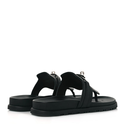 Hermes Calfskin Womens Empire Sandals 38 Black 4 of 9