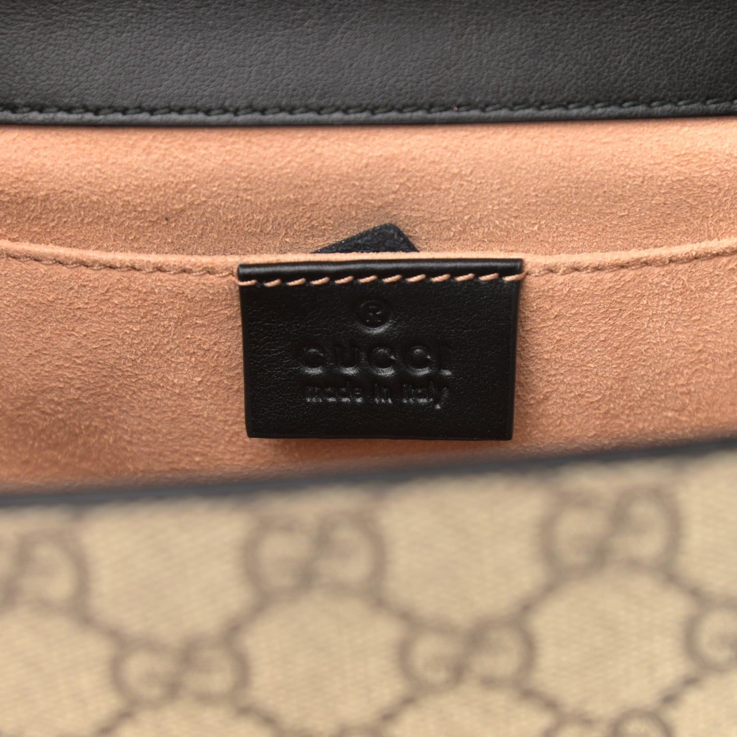 Gucci Calfskin GG Supreme Monogram Small Padlock Shoulder Bag Black Gold 6 of 10