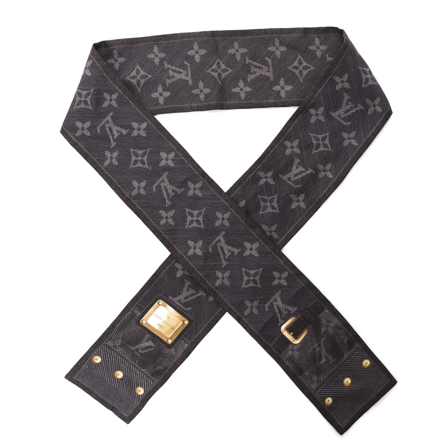 Silk Monogram New Denim Bandeau Black