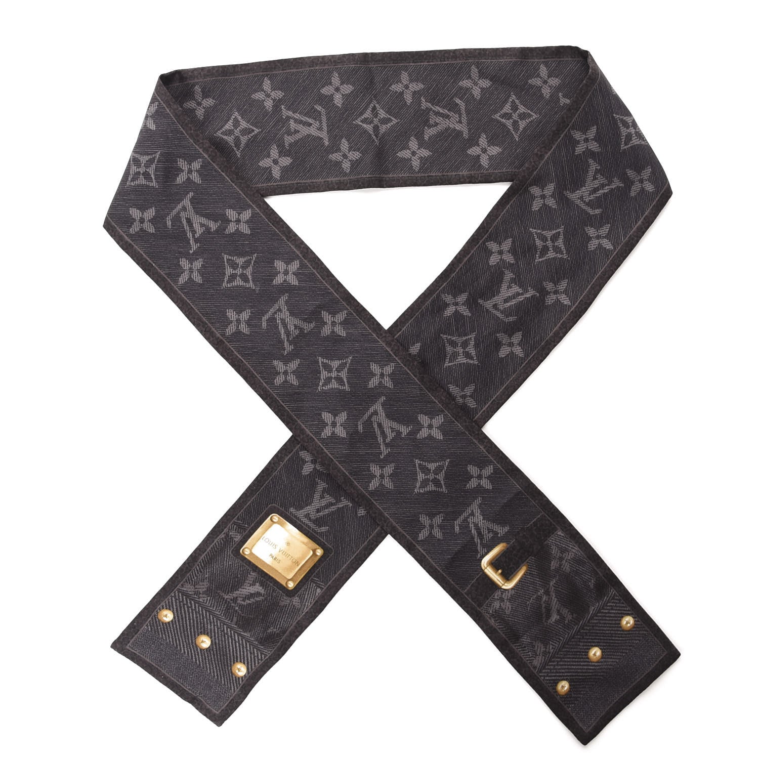 Louis Vuitton Silk Monogram New Denim Bandeau Black 1 of 3