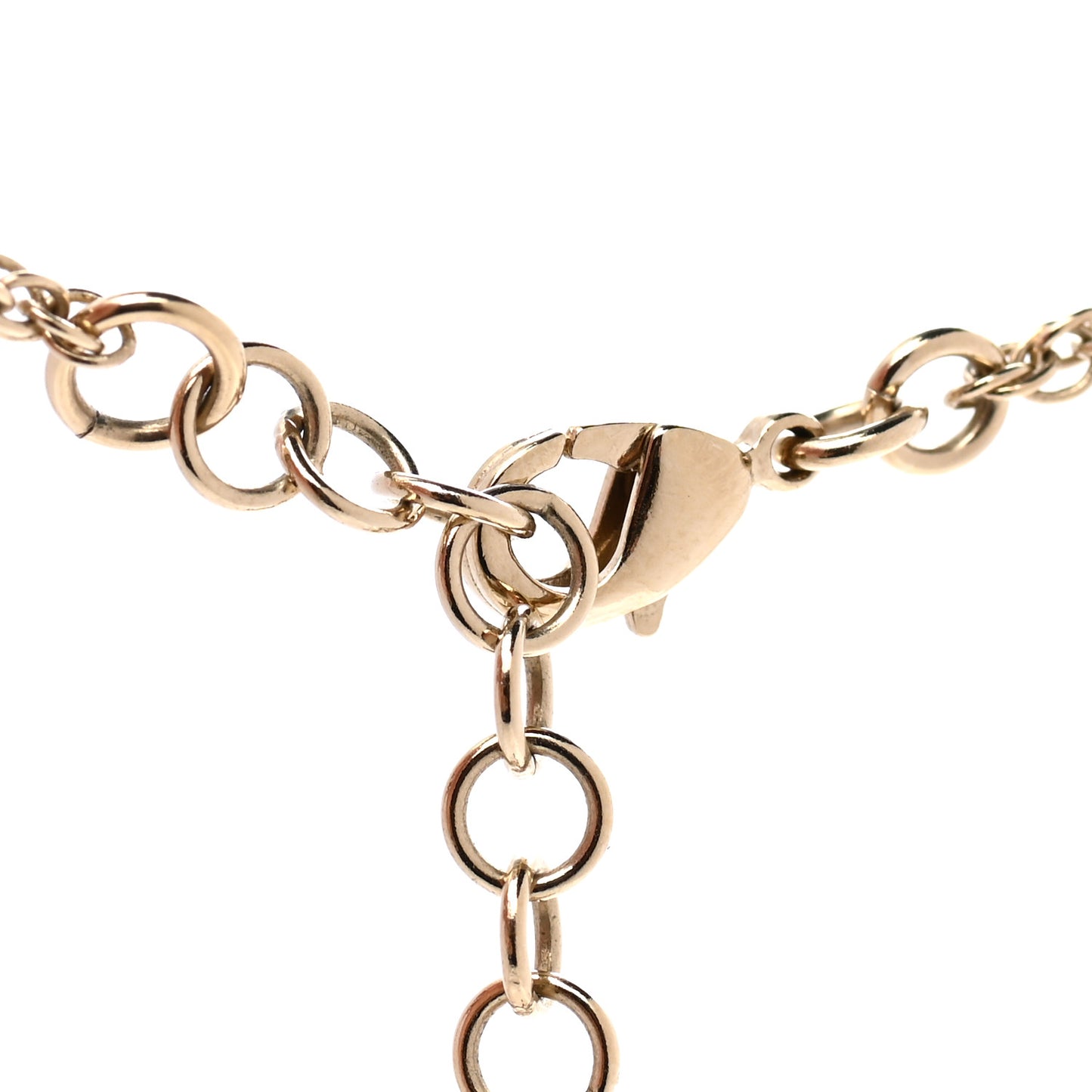 Crystal Pearl CC Necklace Pearly White Gold