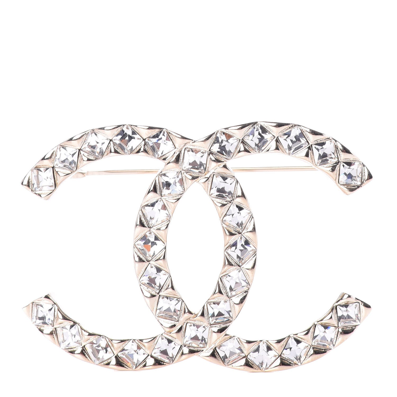 Chanel Baguette Crystal High Society CC Earrings Gold 1 of 4