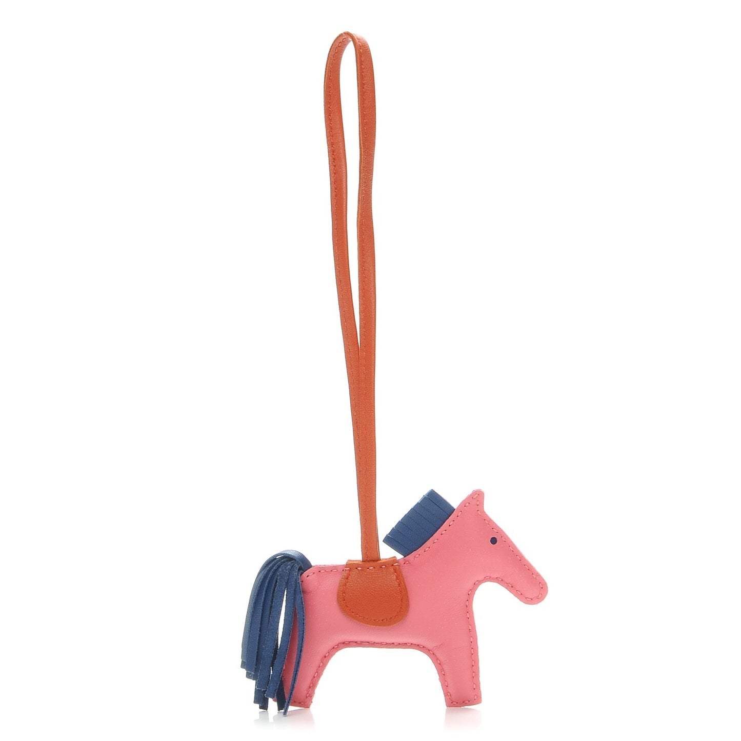 Milo Lambskin Grigri Rodeo Bag Charm PM Rose Azalee Cornaline Bleu De Malte