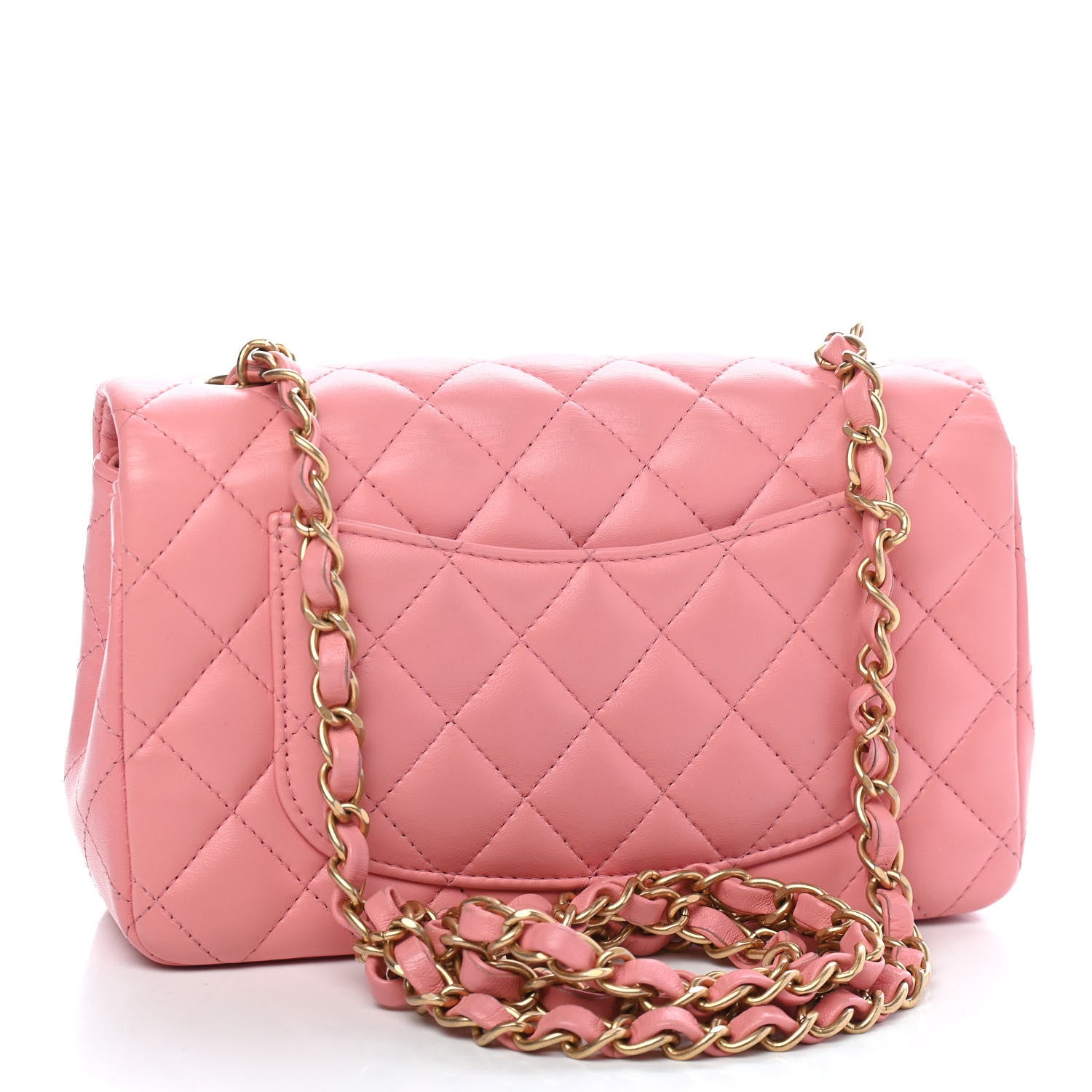 Chanel Lambskin Quilted Mini Rectangular Flap Pink 3 of 9