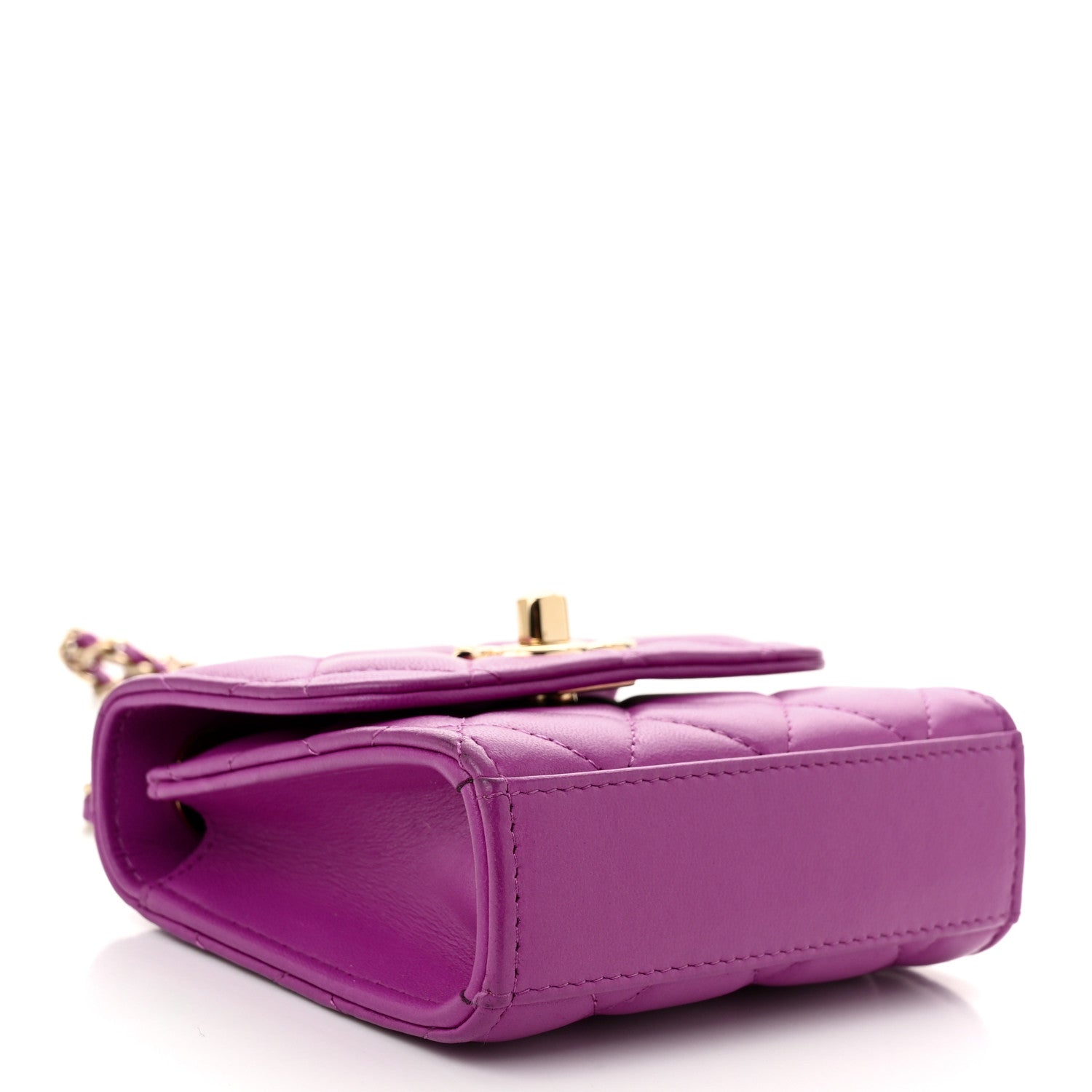 Chanel Lambskin Quilted Mini Trendy CC Clutch With Chain Purple 4 of 11