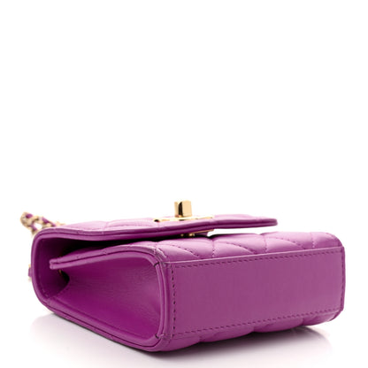 Chanel Lambskin Quilted Mini Trendy CC Clutch With Chain Purple 4 of 11