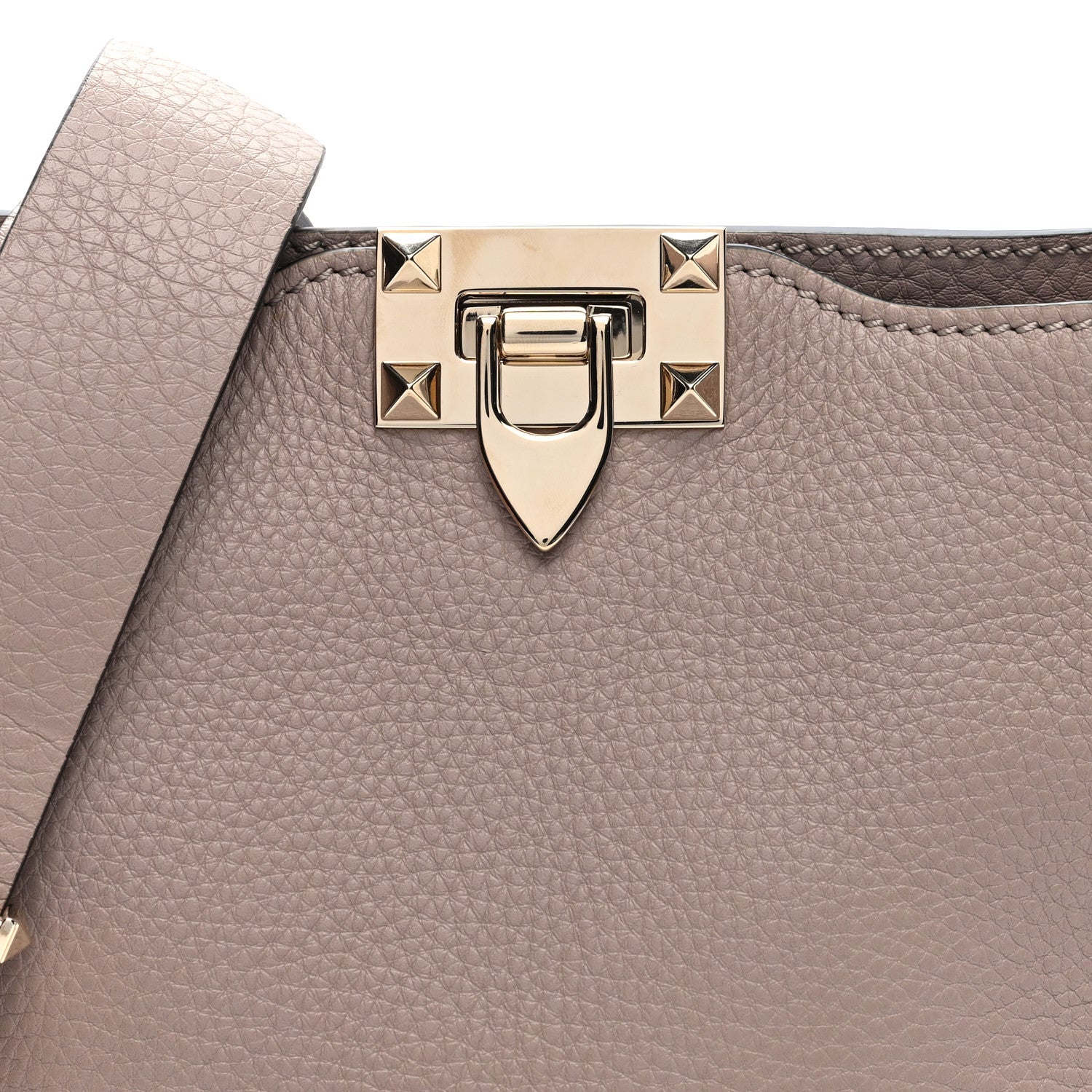 Valentino Garavani Pebbled Calfskin Mini Rockstud Flip-Lock Messenger Bag Poudre 7 of 9