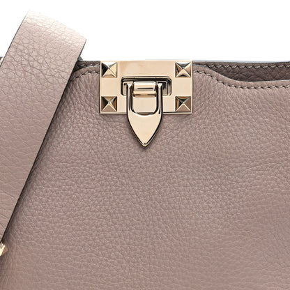 Valentino Garavani Pebbled Calfskin Mini Rockstud Flip-Lock Messenger Bag Poudre 7 of 9