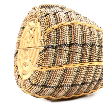 Judith Leiber Crystal Beehive Minaudiere Clutch Gold 10 of 12