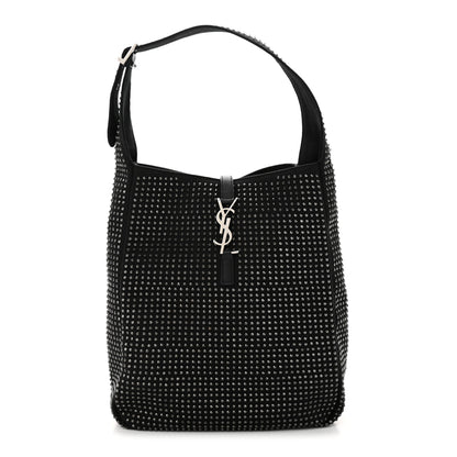Saint Laurent Cotton Studded Le 5 A 7 Soft Hobo Black 1 of 10
