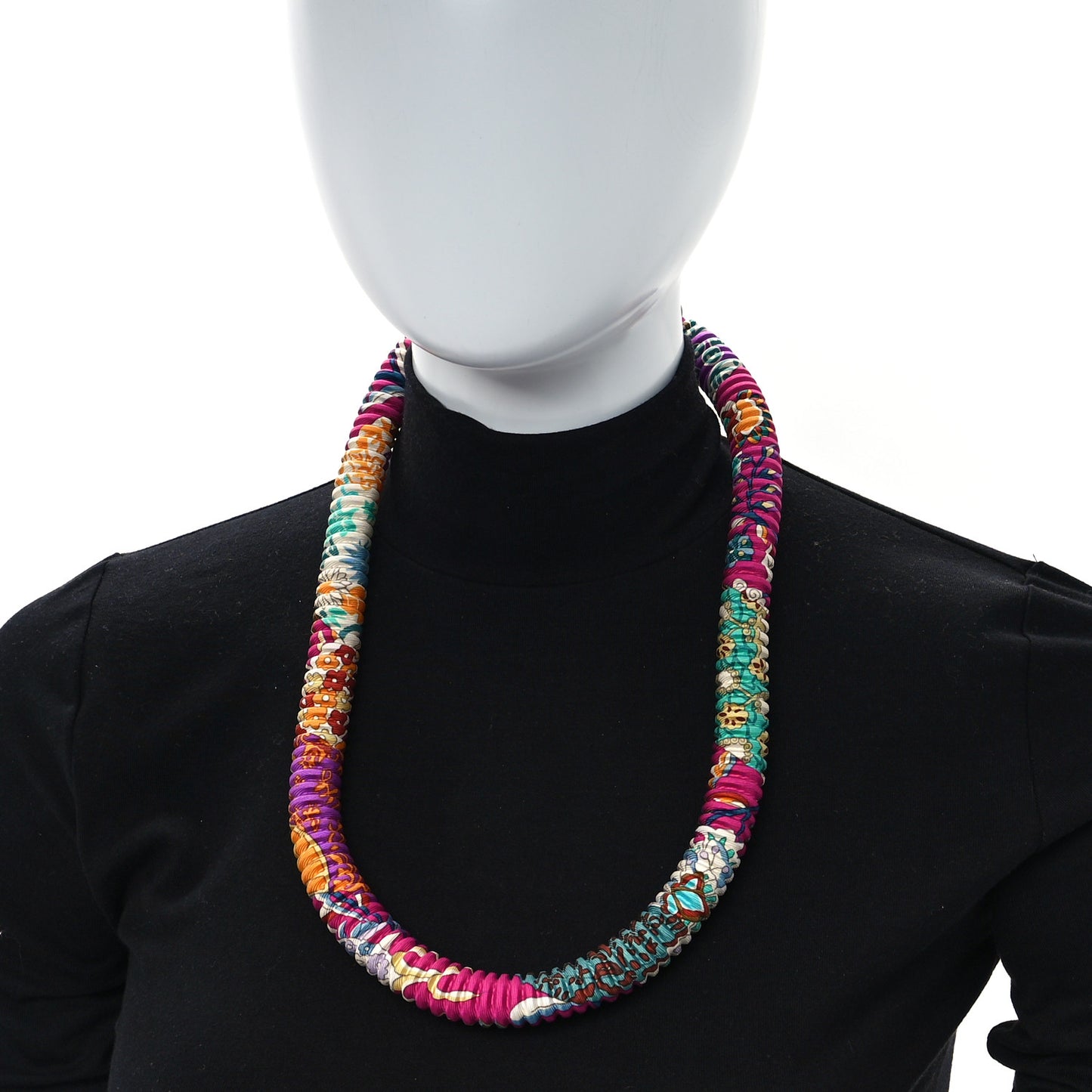 Silk Collier Plisse En Soie Petit H Pleated Necklace
