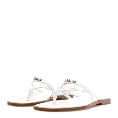 Hermes Calfskin Miss Sandals 38 White 4 of 8