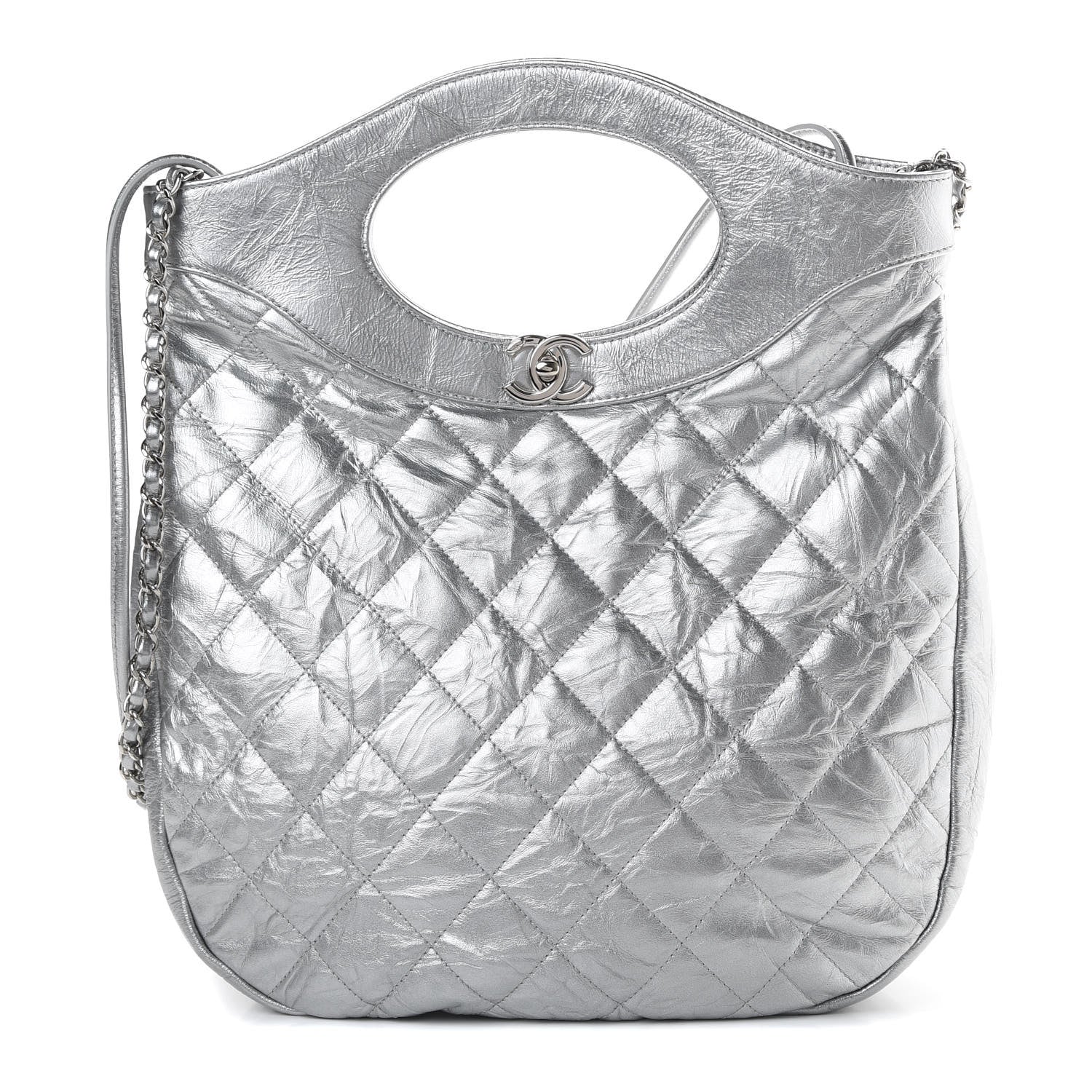 Chanel Metallic Crumpled Calfskin Small 31 Shopping Bag Silver 1 of 10