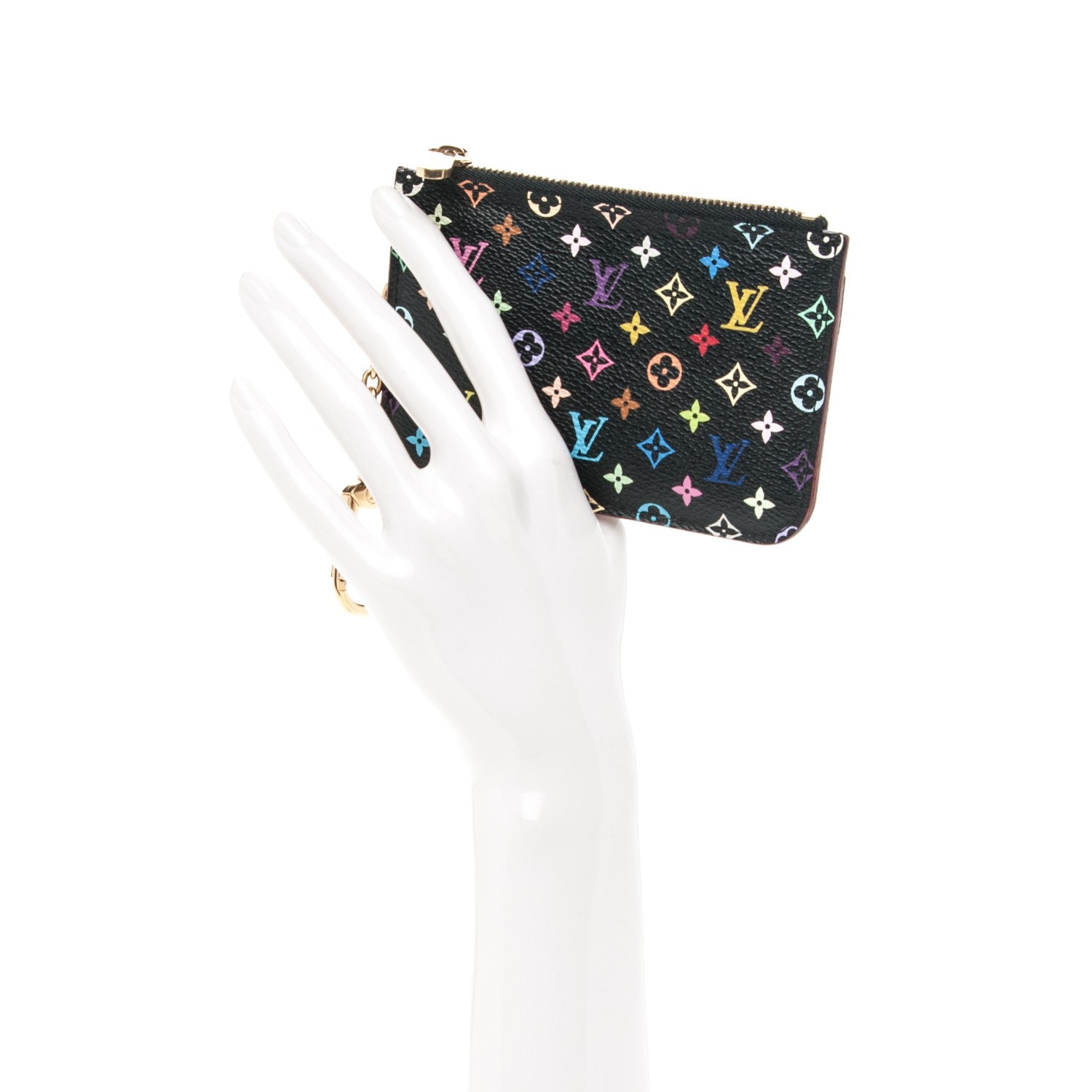 Louis Vuitton Monogram Multicolor Key Pouch Black Violet 2 of 7