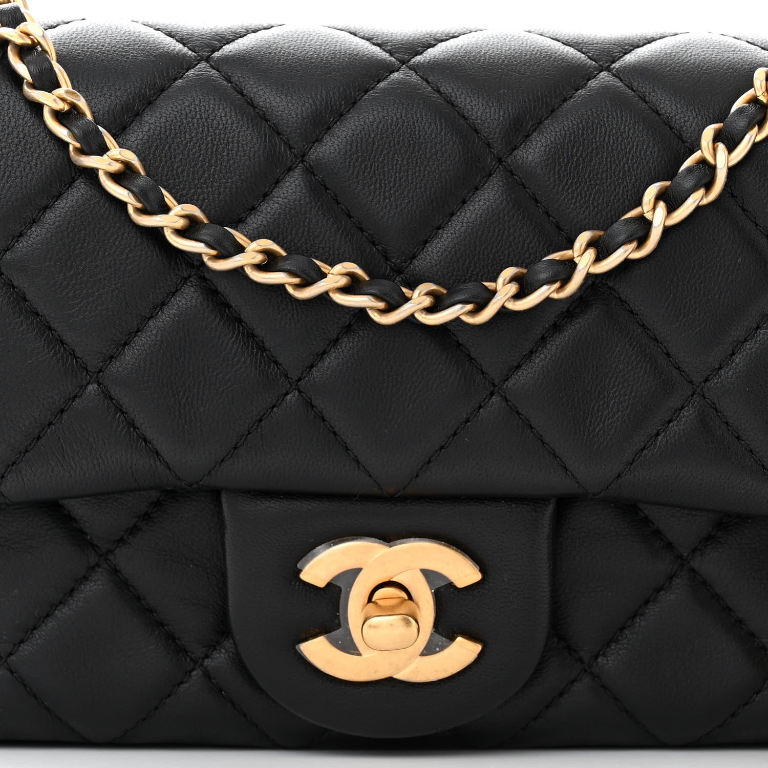 Chanel Lambskin Quilted Mini Rectangular Pearl Crush Flap Black 8 of 10
