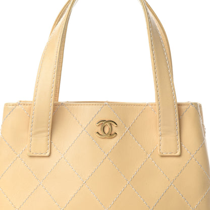Chanel Calfskin Wild Stitch Tote Beige 13 of 13