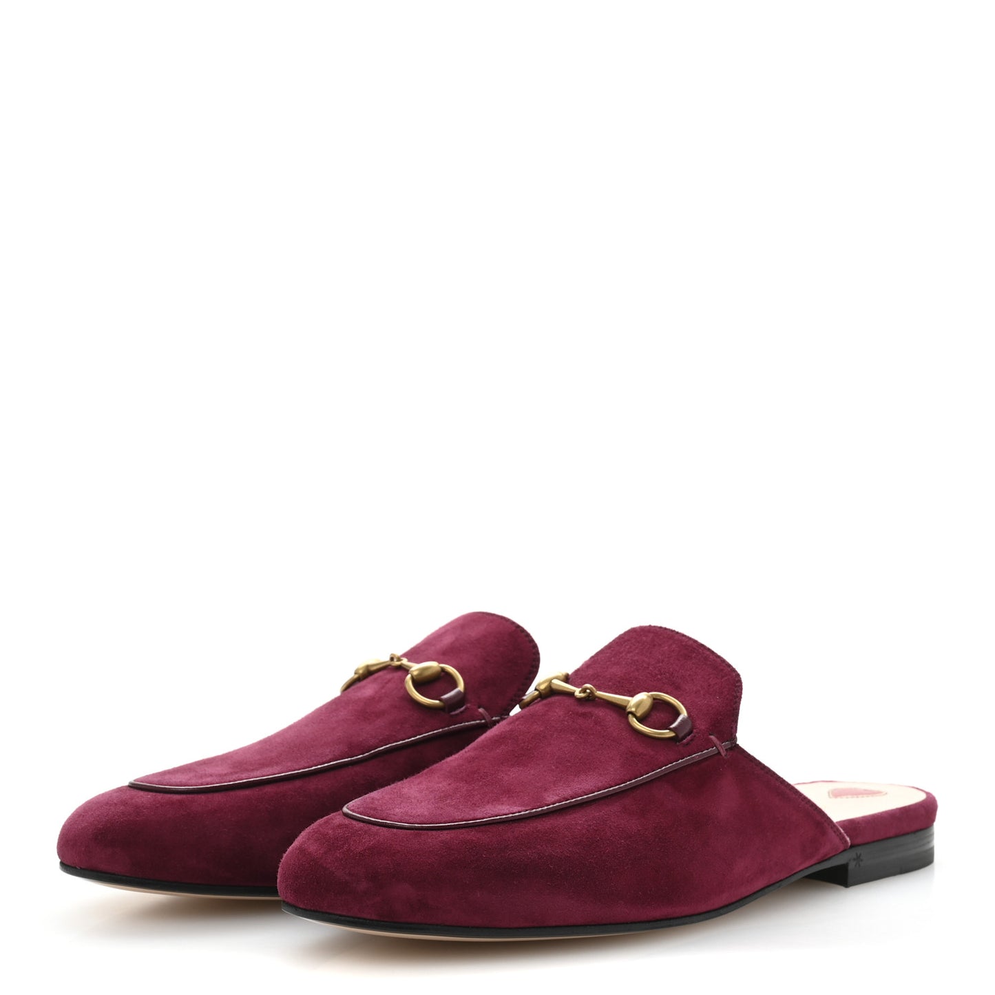 Suede Cachemire Malaga Kid Womens Princetown Slippers 40 Burgundy