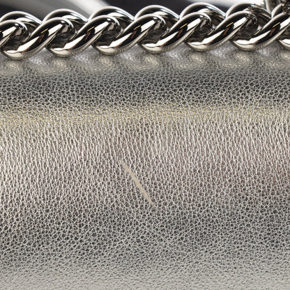 Chanel Metallic Goatskin Calfskin Medium Boy Flap Silver Black 10 of 10
