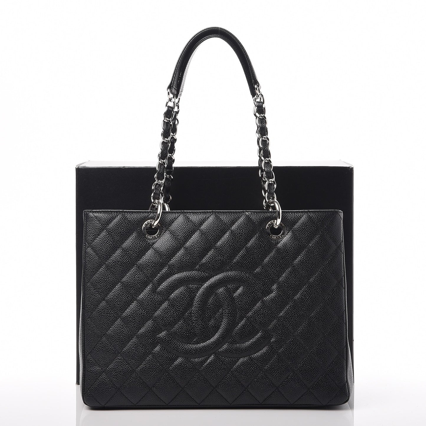 Caviar Quilted Grand Shopping Tote GST Black