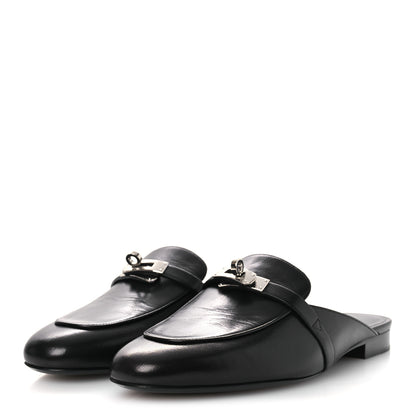 Hermes Glazed Calfskin Oz Mules 41 Black 4 of 10