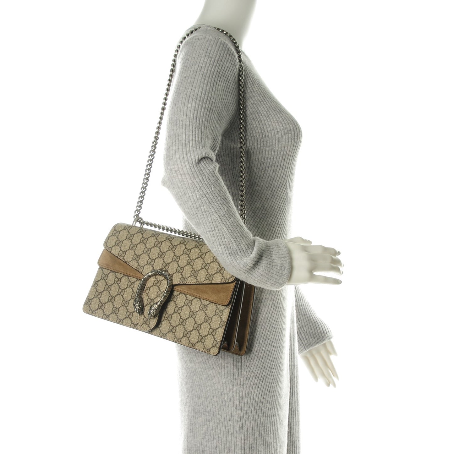 GG Supreme Monogram Small Dionysus Shoulder Bag Taupe