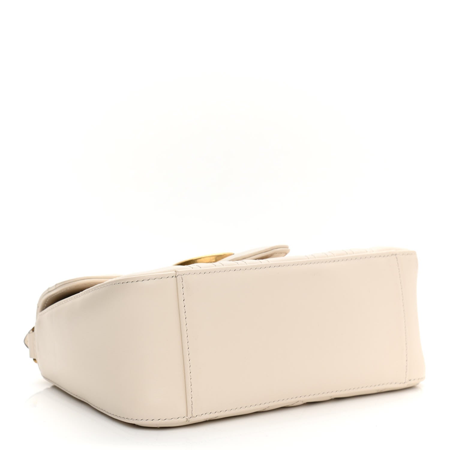 Gucci Calfskin Matelasse Mini GG Marmont Top Handle Shoulder Bag White 4 of 11