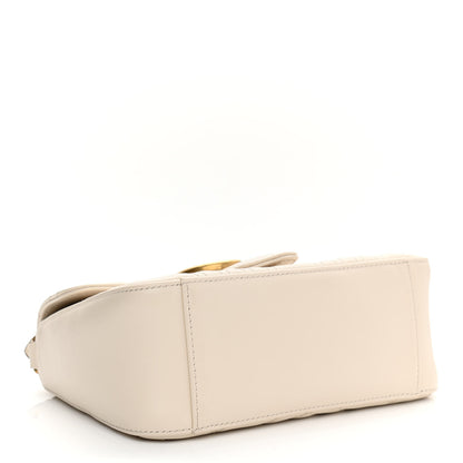 Gucci Calfskin Matelasse Mini GG Marmont Top Handle Shoulder Bag White 4 of 11