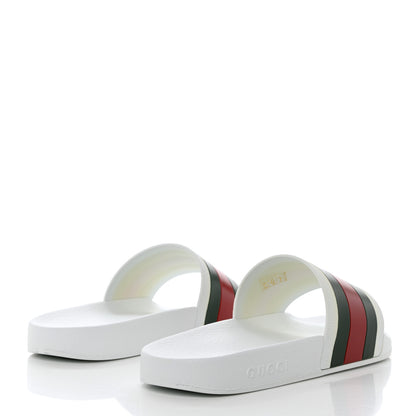 Gucci Rubber Web Mens Pool Slide Sandals 8 Great White 4 of 10