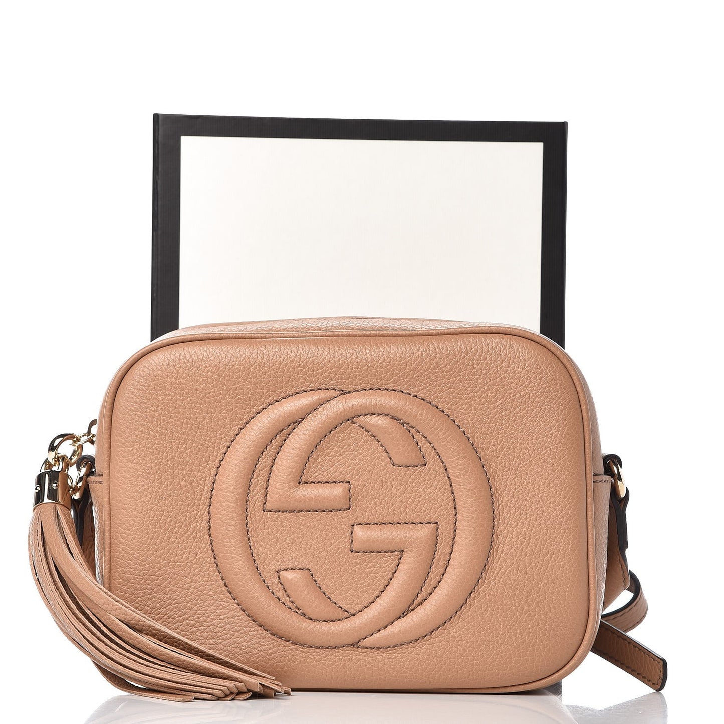 Pebbled Calfskin Small Soho Disco Bag Camelia