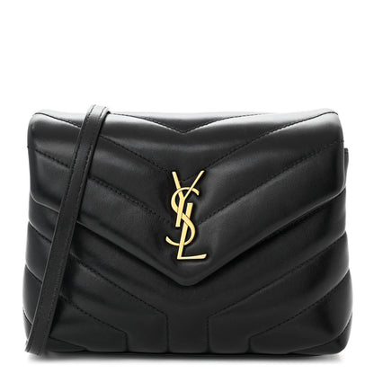 Saint Laurent Calfskin Y Quilted Monogram Toy Loulou Crossbody Bag Black 1 of 12