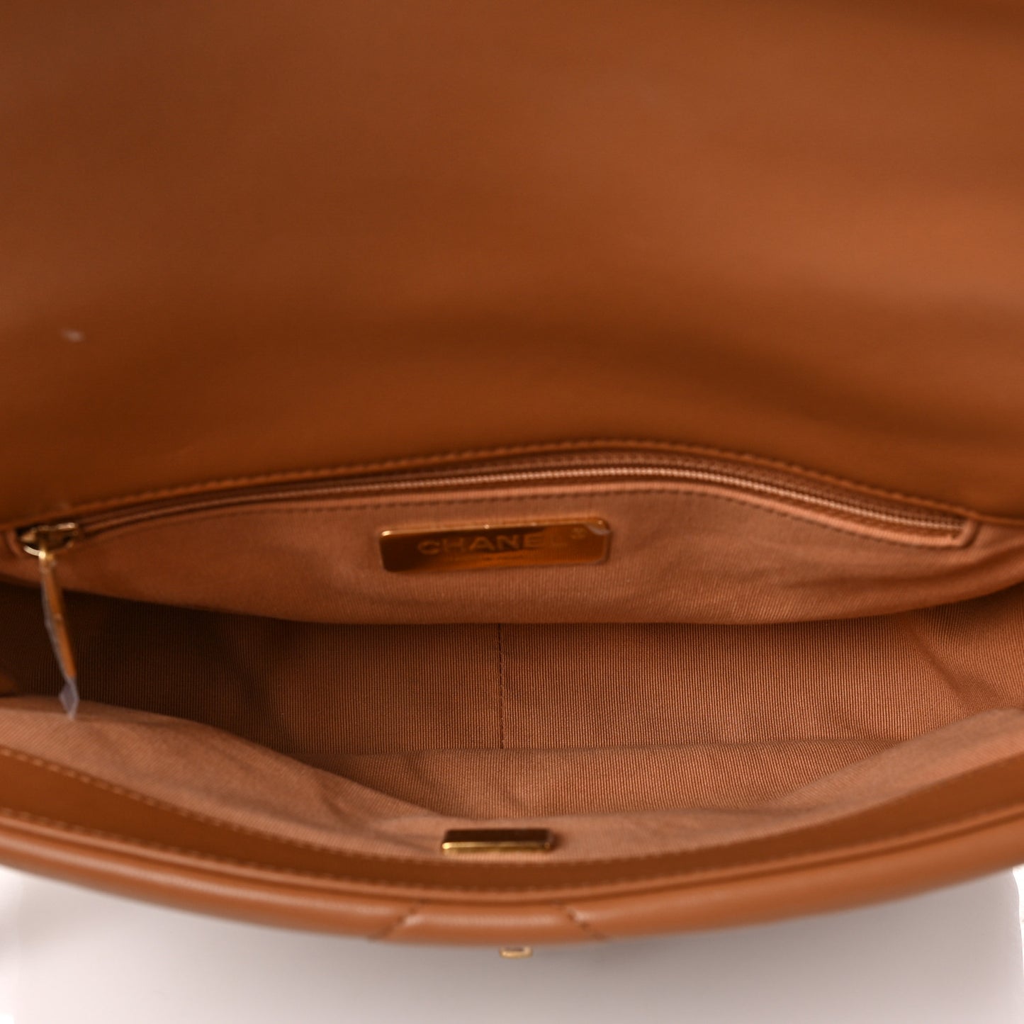 Lambskin Quilted Medium Chanel 19 Flap Brown