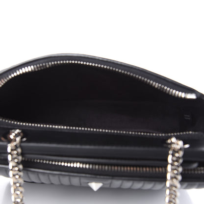 Fendi Shiny Nappa Trapuntata Small DotCom Click Chain Satchel Black 5 of 12