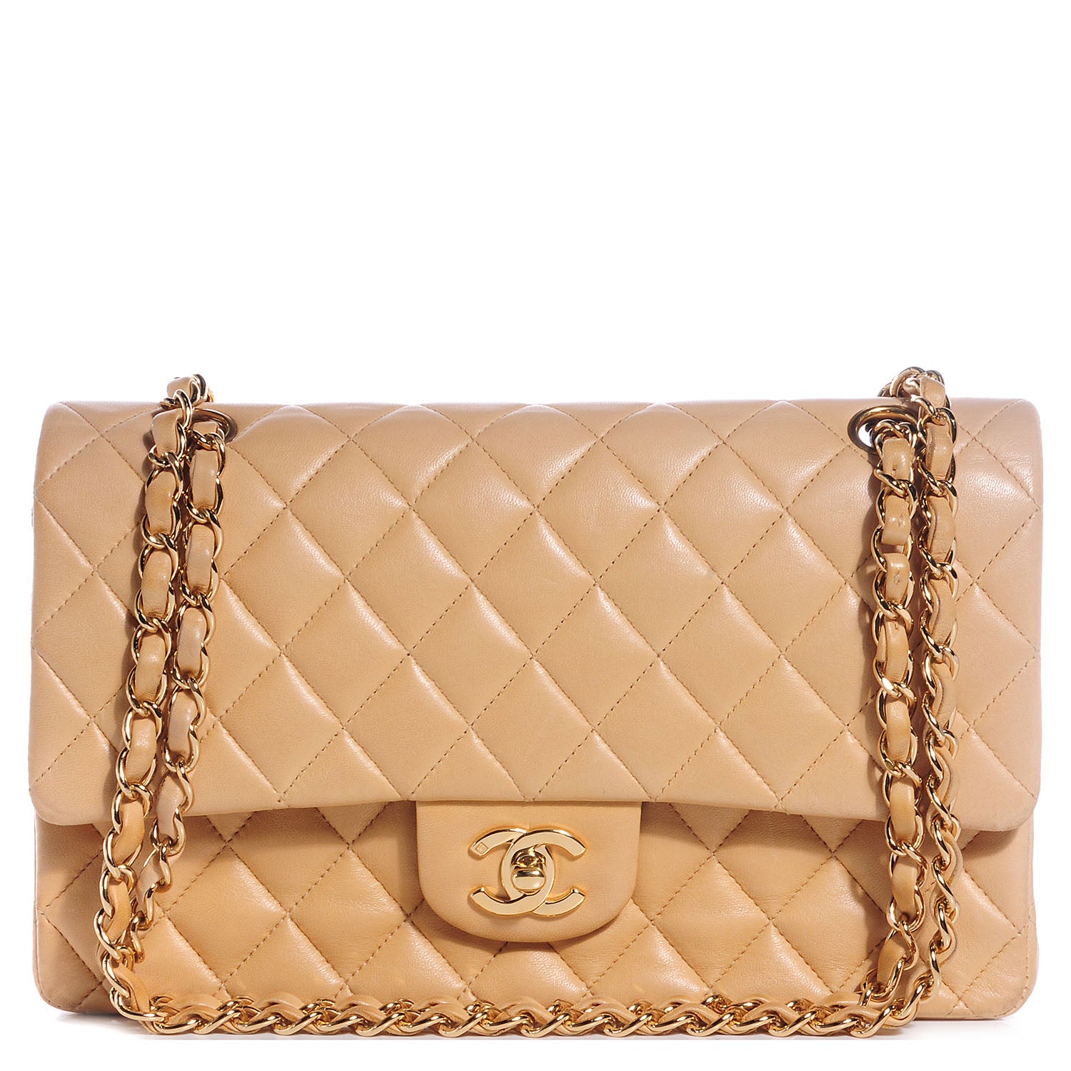 Chanel Lambskin Medium Double Flap Beige 1 of 8