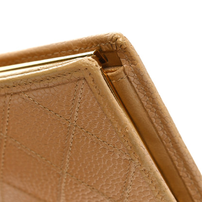 Chanel Caviar Diamond Stitched French Wallet Beige 13 of 15