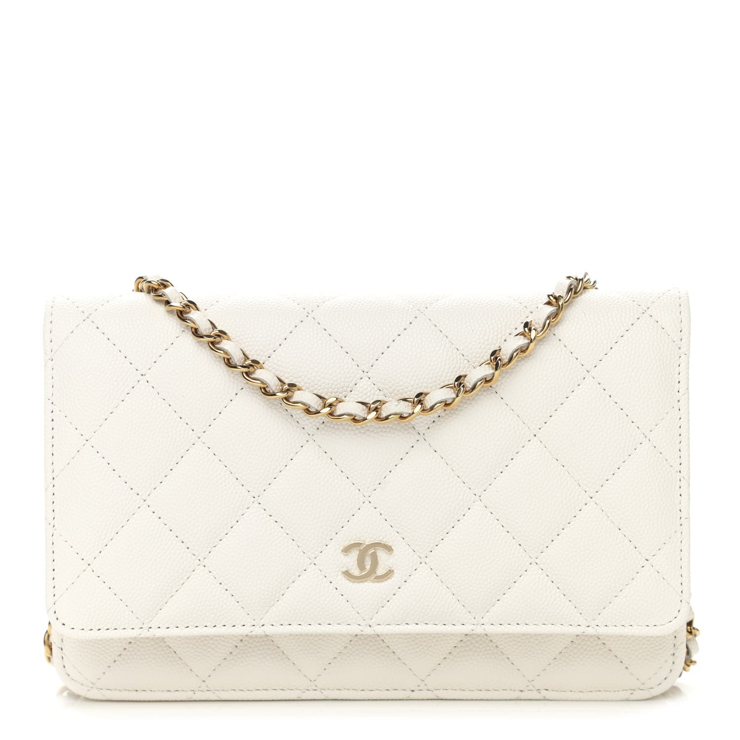 Chanel Caviar Quilted Wallet On Chain WOC White 1 of 12
