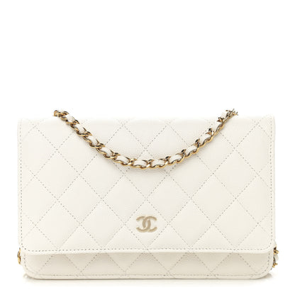 Chanel Caviar Quilted Wallet On Chain WOC White 1 of 12
