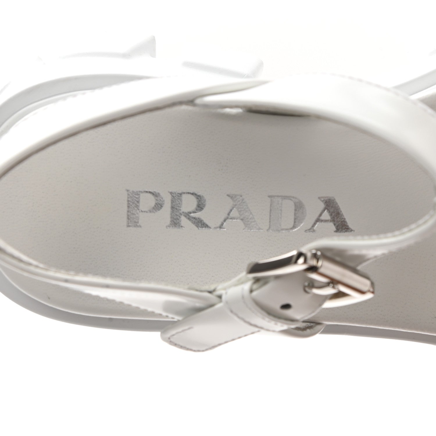 Prada Spazzolato Monolith 55mm Sandals 35 White 7 of 10