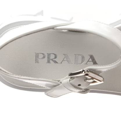 Prada Spazzolato Monolith 55mm Sandals 35 White 7 of 10