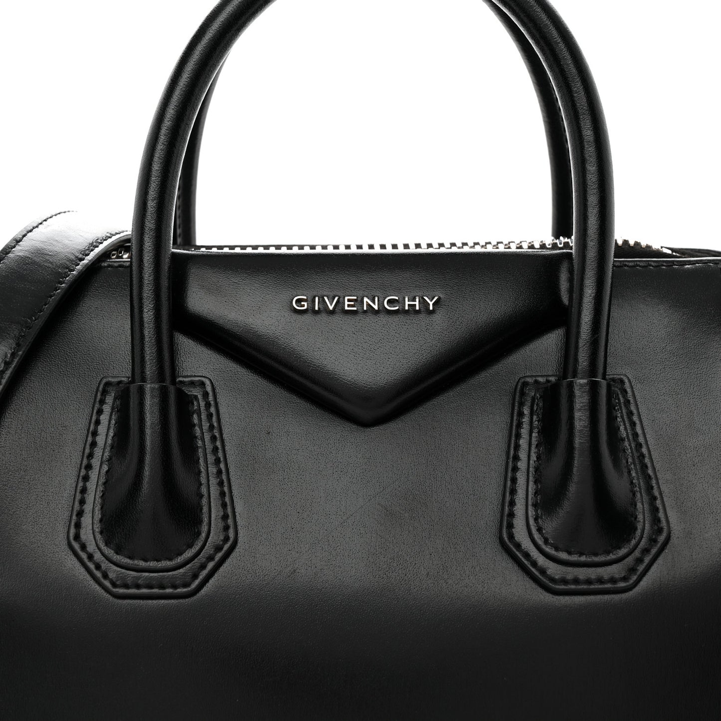 Shiny Lord Calfskin Small Antigona Black
