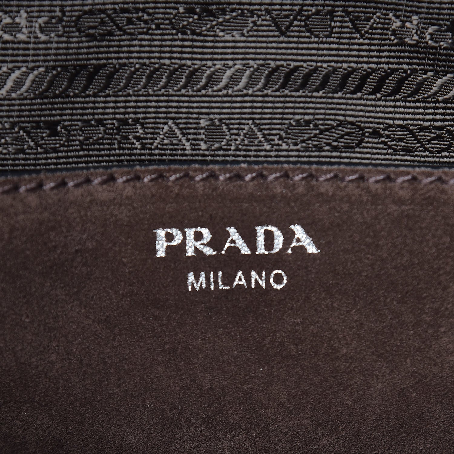 Prada Suede Scamosciato Stitched Small Twin Pocket Tote Cenere 6 of 9