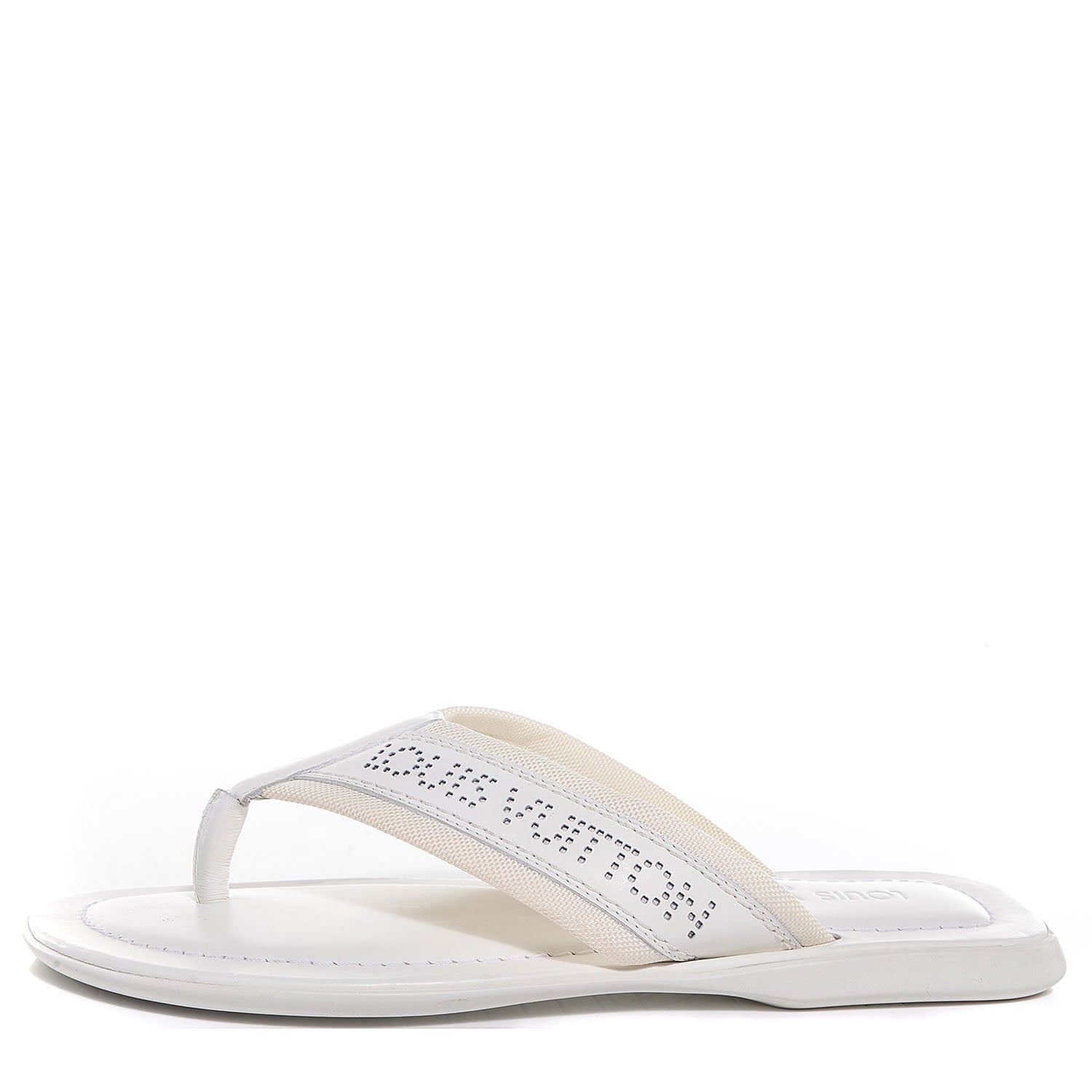 Louis Vuitton Mens Perforated Logo Thong Sandal 7 White 1 of 7