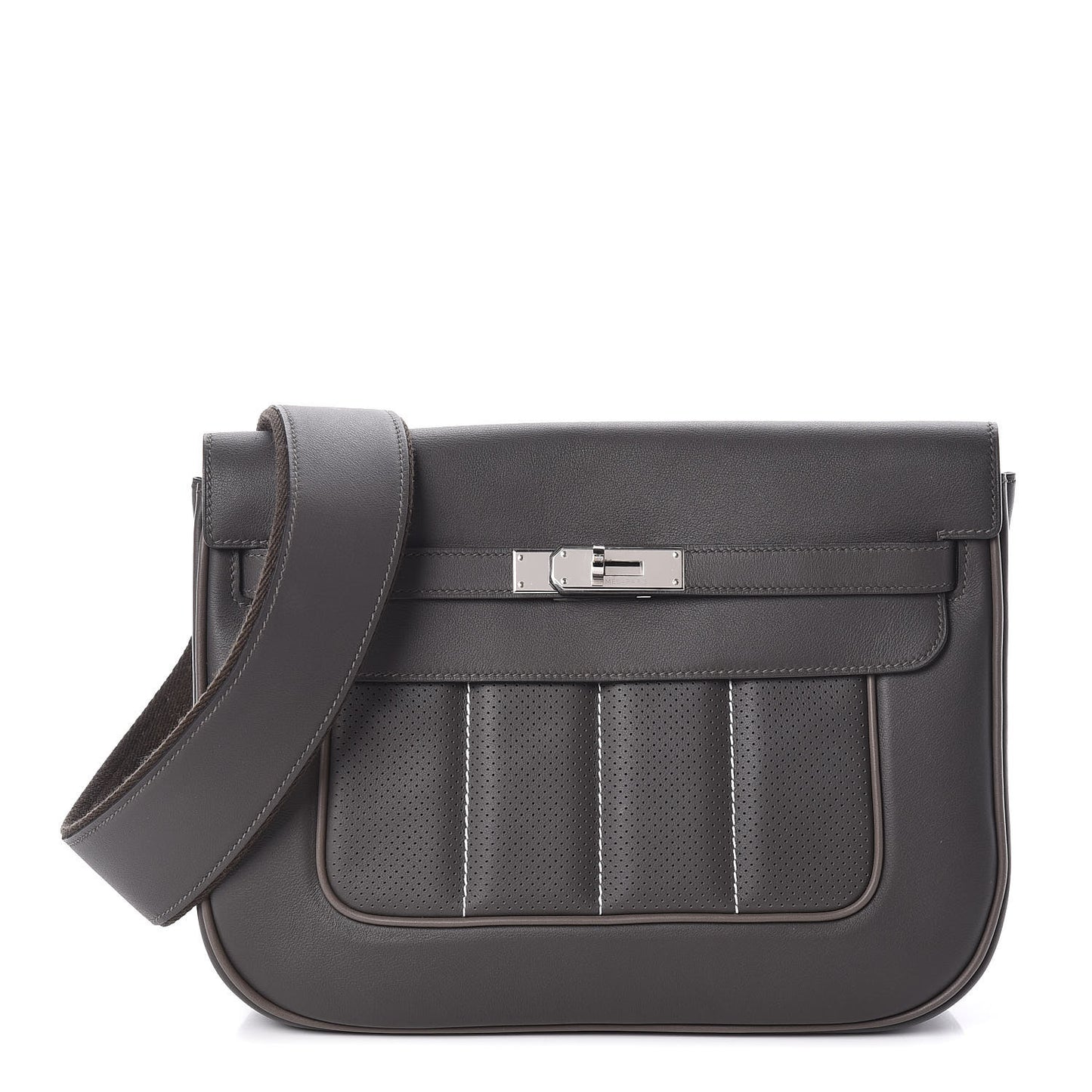 Veau Swift Perforated Sac Berline 28 Graphite Etoupe