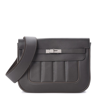 Hermes Veau Swift Perforated Sac Berline 28 Graphite Etoupe 1 of 12
