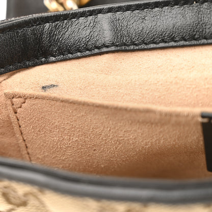 Gucci Monogram Matelasse Diagonal Mini GG Marmont Shoulder Bag Beige Black 15 of 15